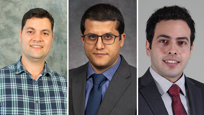 Headshots of Ashkan Negahban, Omar Ashour, and Sabahattin Gokhan Ozden